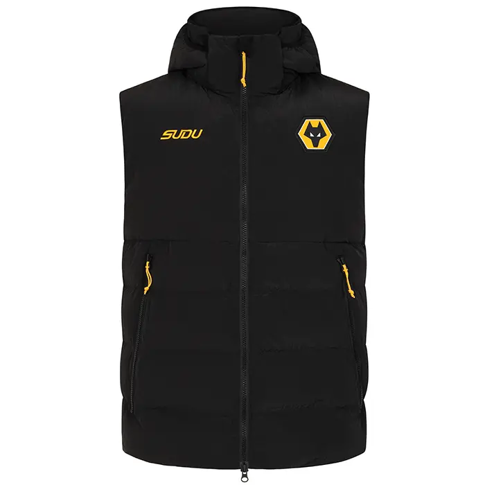 Wolverhampton Wanderers Fan Shop | 2025-26 Coaches Training Gilet – Black Collection Official Wolves Fan Gear